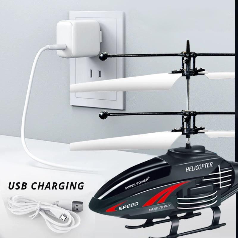 2 Channel Gesture Control Suspension Helicopter Rc Remote Induction Aircraft With Charging Led Light Kids Toy For Boys