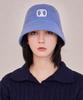 Bajal Va Square Applique Knit Bucket Hat Sky