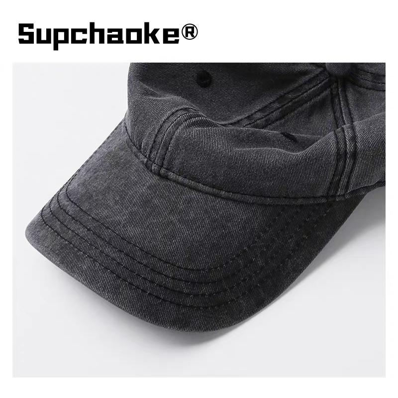 Old Baseball Cap Men and Women Spring and Autumn Fashion Denim Baseball Cap Big Head Circumference Cap