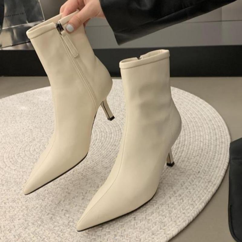 Fashion Winter High Heels Pointed Toe Women Short Boots Designer Elegant Shoes 2025 Fashion New Chelsea Ankle Boots Dress Pumps Zapatos
