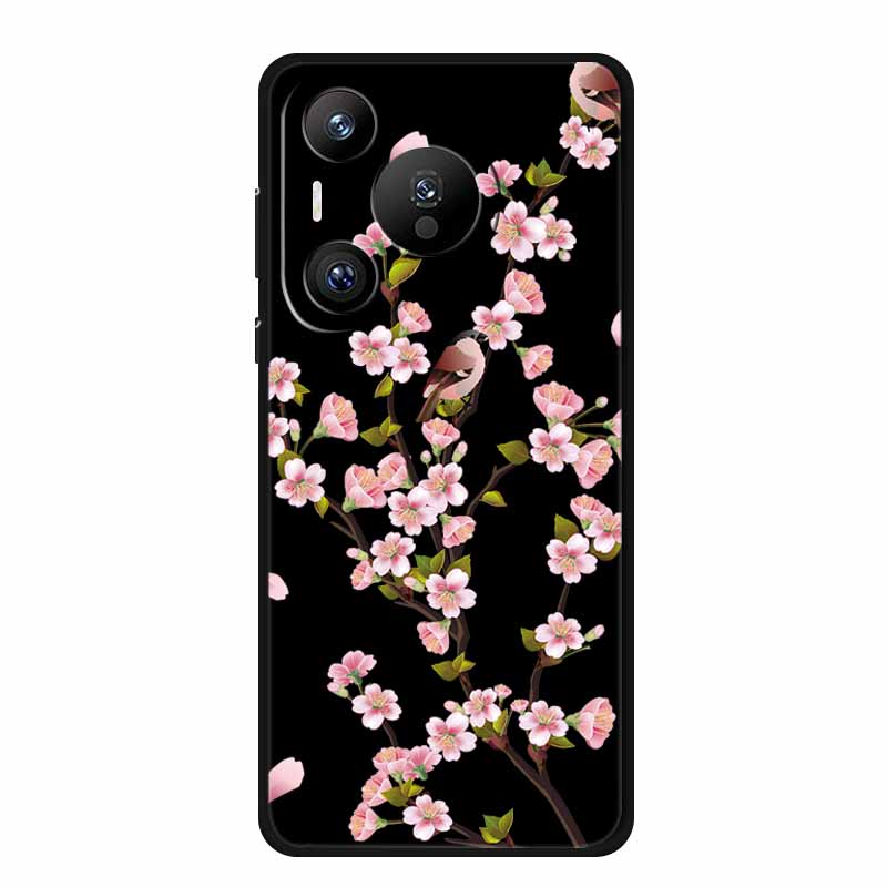 Black Silicone Case For Huawei Pura 70 Pro Case Cartoon Cat Soft Back Cover For Honor 400 Pro 5G Phone Case 400Pro Coque Funda
