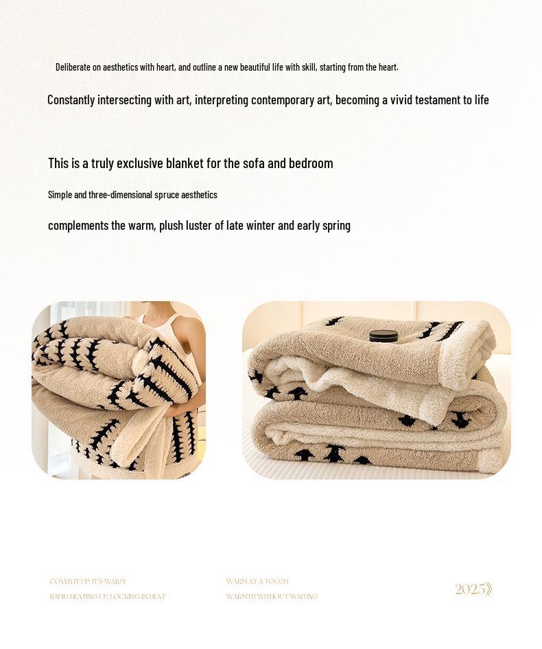 Thickened Milk Fleece Cationic Blanket - Office Nap, Sofa Cover, Shawl, Autumn/Winter Quilt