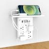 Wandsteckdosen-Verlängerung mit Ablage Universeller Platzsparender Lade-Hub Überspannungsschutz Steckdosenleiste mit USB-Anschlüssen Wandsteckdose