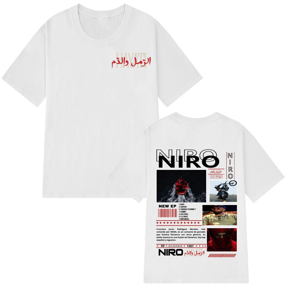 Rapper Niro OX7 Grafik Herren- und Damen-T-Shirt, Lässiges und modisches Hip-Hop-T-Shirt, Sommerdruck 100% reine Baumwolle