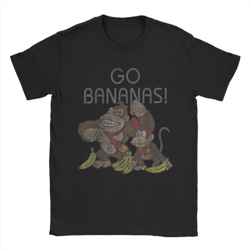Donkey Kong Go Bananas Grafik T-Shirt Sommer T-Shirts Baumwolle Neuheit T-Shirt für Männer Kurzarm Freizeit-Tees