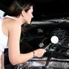 Foldable Telescopic Round Mirror Auto Repair Tool with Long Handle 32mm/82mm Inspection Mirror for Technicians Mechanics