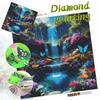 DIY Diamond Painting Canvas Kit for Adults Enchanted Waterfall Butterflies Rhinestone Craft for Stress Relief Living Room Wall Decoration Gift