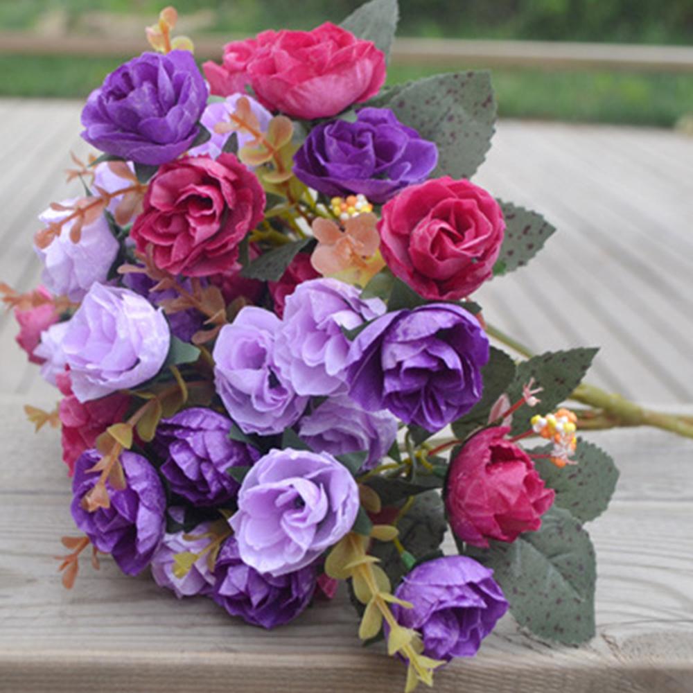 1pcs Simulated Flower Wedding Decoration Roses Simulated Rose Living Room Dining Table Decoration Rose Bud Decoration Flowers