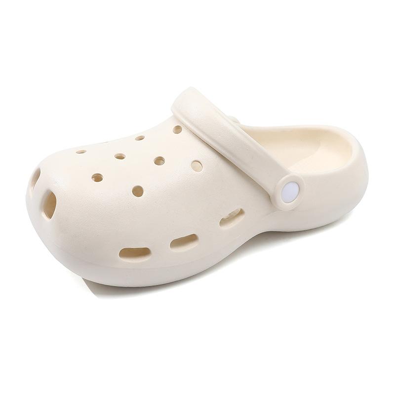 New Summer Outer Slippers Non-slip Beach Sandals Thick-soled Bag Head Hole Shoes Straight Hair