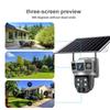 VTS02 Solar-Powered 4G Dual-Lens Surveillance Camera with Tri-Screen V380 System