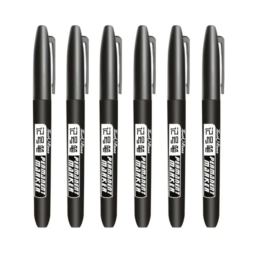 

6 шт./набор Перманентный маркер Тонкий наконечник Водостойкие маркеры Тонкий наконечник Толстый наконечник Черные Синие Красные чернила 1,5 мм Тонкие Цветные маркеры