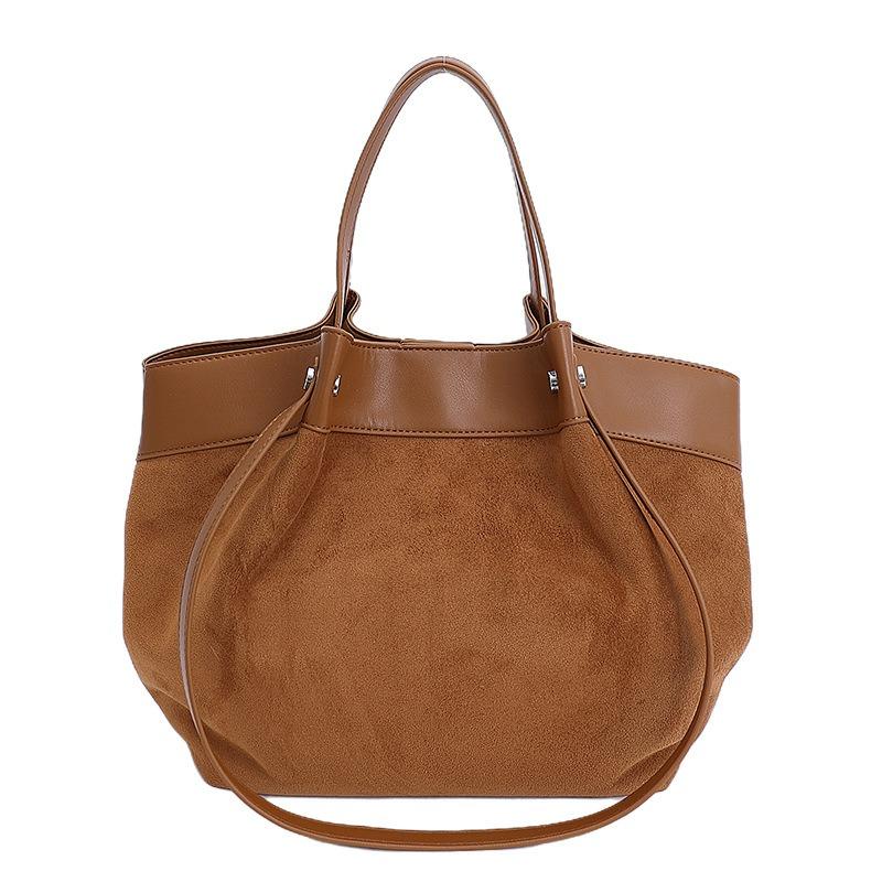 

Frosted portable tote bag women s early autumn casual lazy wind shoulder messenger bag 35*11*26 коричневий
