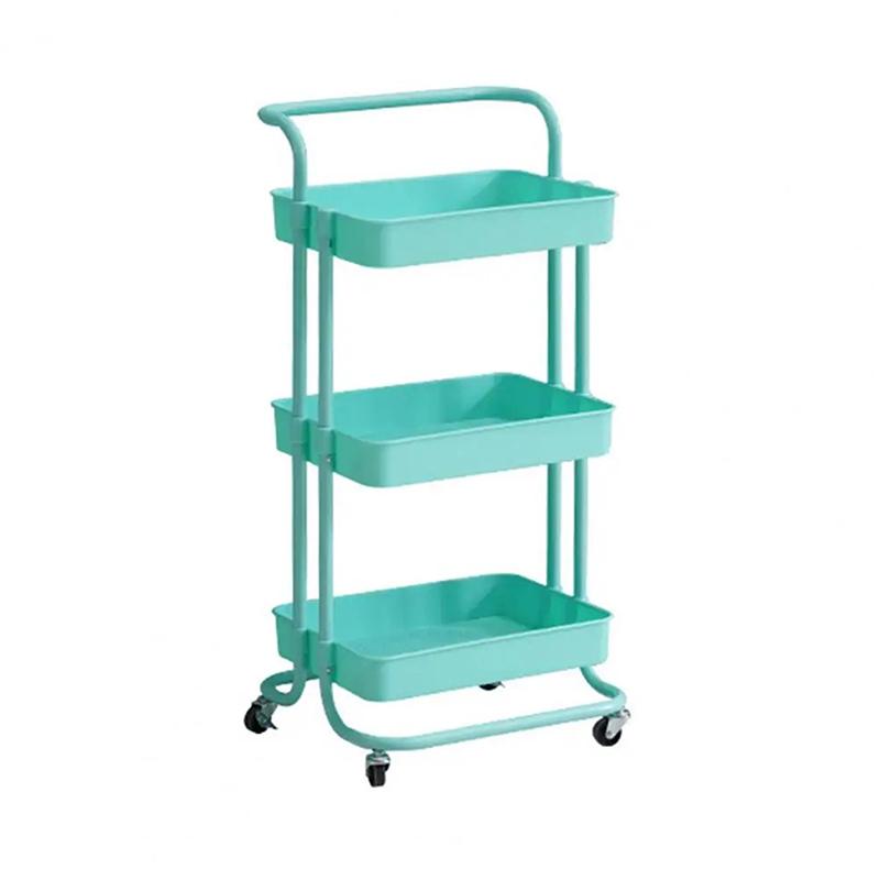 Rolling Cart With 4 Wheels Large Capacity Strong Load-Bearing Rolling Storage Cart With Handle Multifunctional Storage Shelves