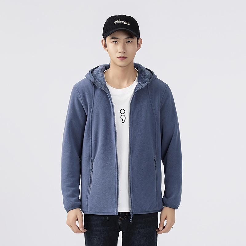 Thickened Austrian fleece fleece fleece jacket, new outdoor autumn and winter cold-proof, comfortable and warm hooded fleece liner jacket