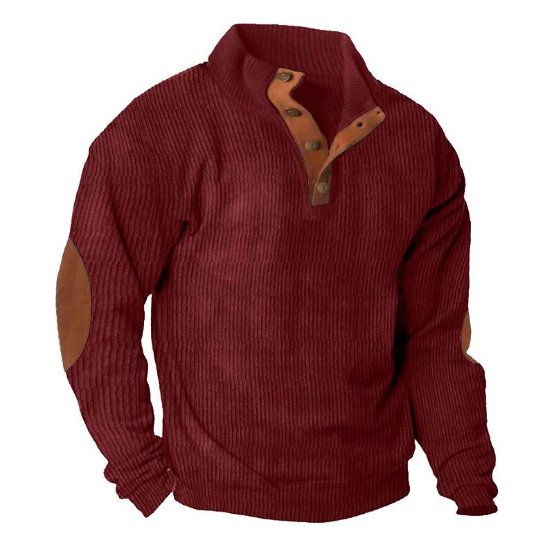 Herren Outdoor Kord Casual Stehkragen Langarm Sweatshirt Sportjacken
