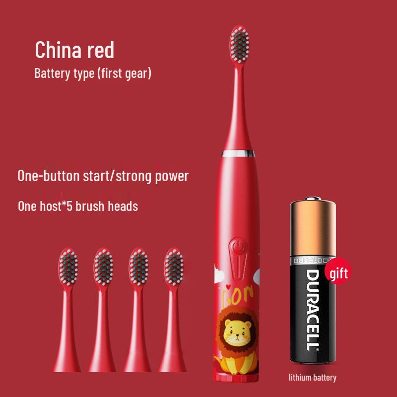 Cartoon-Themed IP7 Waterproof Kids' Sonic Electric Toothbrush with Soft U-Shaped Bristles