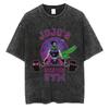 Vintage Washed TShirt Men Summer Hip Hop Streetwear T-shirt JoJo Bizarre Adventure Anime Print Cotton Casual Short Sleeve T-shirt Daily Wear Cool Top