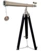 Marine Navy Blue Double Barrel Tubular Telescope Nickel Silver Finish Black Tripod Telescope