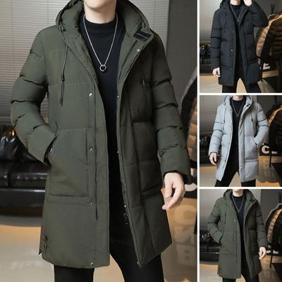 Men Winter Cotton Coat Thicken Padded Hooded Windproof Lightweight Cold Resistant Zipper