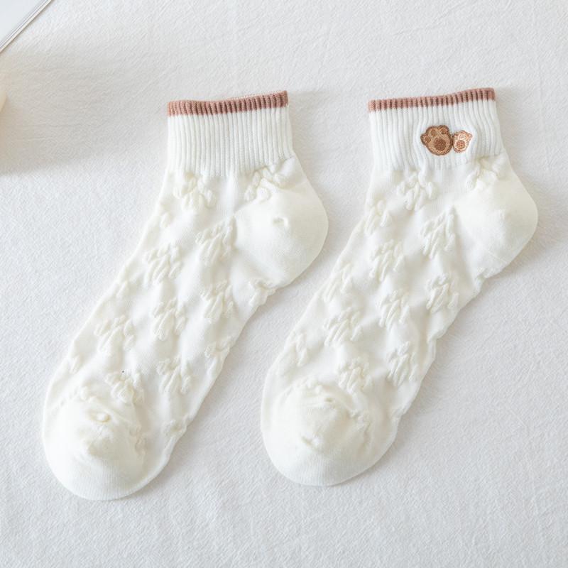 5 Pairs of Ladies Summer Cotton Lovely Shallow Mouth Short Boat Socks