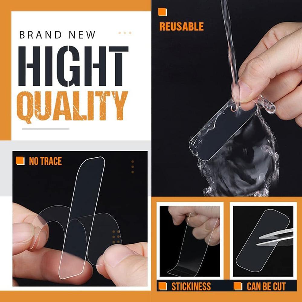 60PCS Non-Mark Double Sided Adhesive Tape Waterproof Viscose Powerful