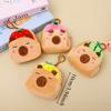 Capybara Plush Coin Purse Cartoon Small Fruit Bag Lovely Cartoon Bags Pendant Cute Watermelon Keychain Headphone Storage Bag
