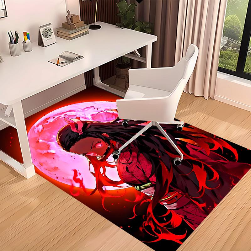 Demon Slayer Nezuko Printed Absorbent Washable Carpet, Non-Slip Bathroom Mats, Kitchen Rugs, Yoga Mat,Living Room Entrance, Camping Picnic Rugs