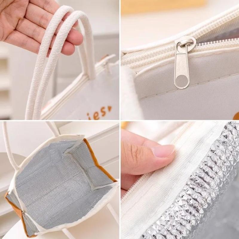 Cartoon Lunch Bag Bento Tote Pouch large-capacity lunch bag Women Cute Print Cooler Insulated Bag thick aluminum foil Handbag