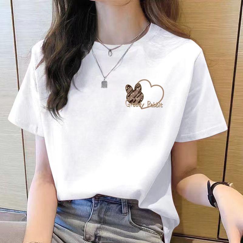 

Tshirt Women Top Short Sleeve T Shirts New Korean T Shirt for Women T Shirt Round Neck Loose Fashion Tshirt S