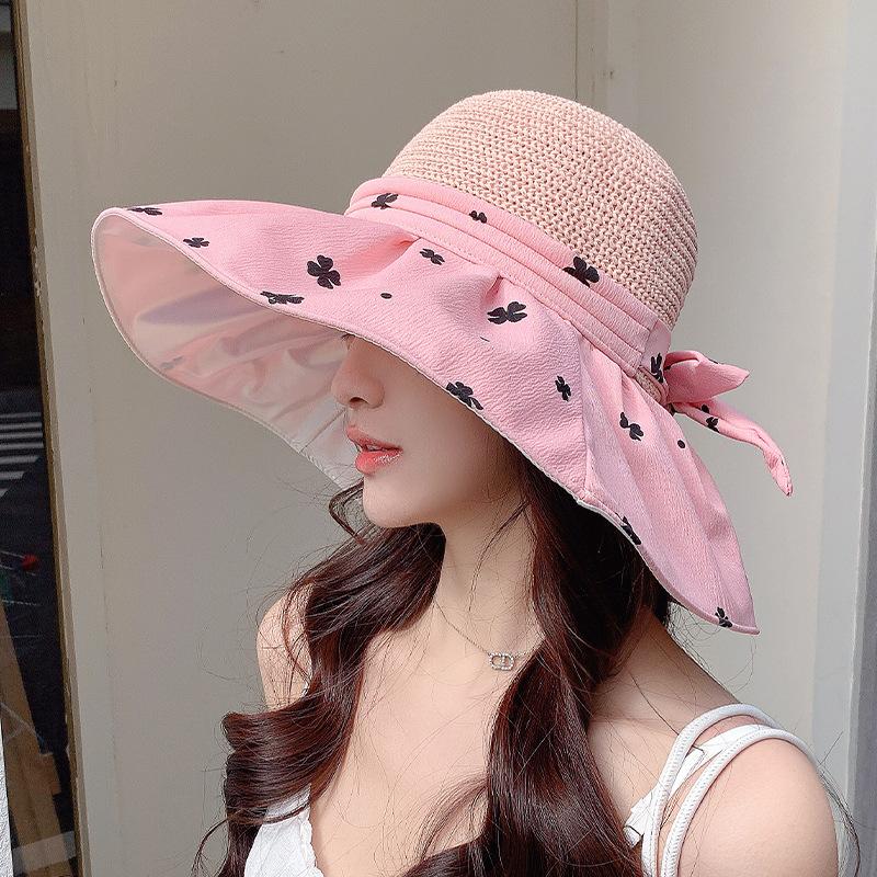 New Women'S Summer Big Brim Sun Hat Children'S Versatile Sunscreen Fashion Show Face Small Bucket Hat