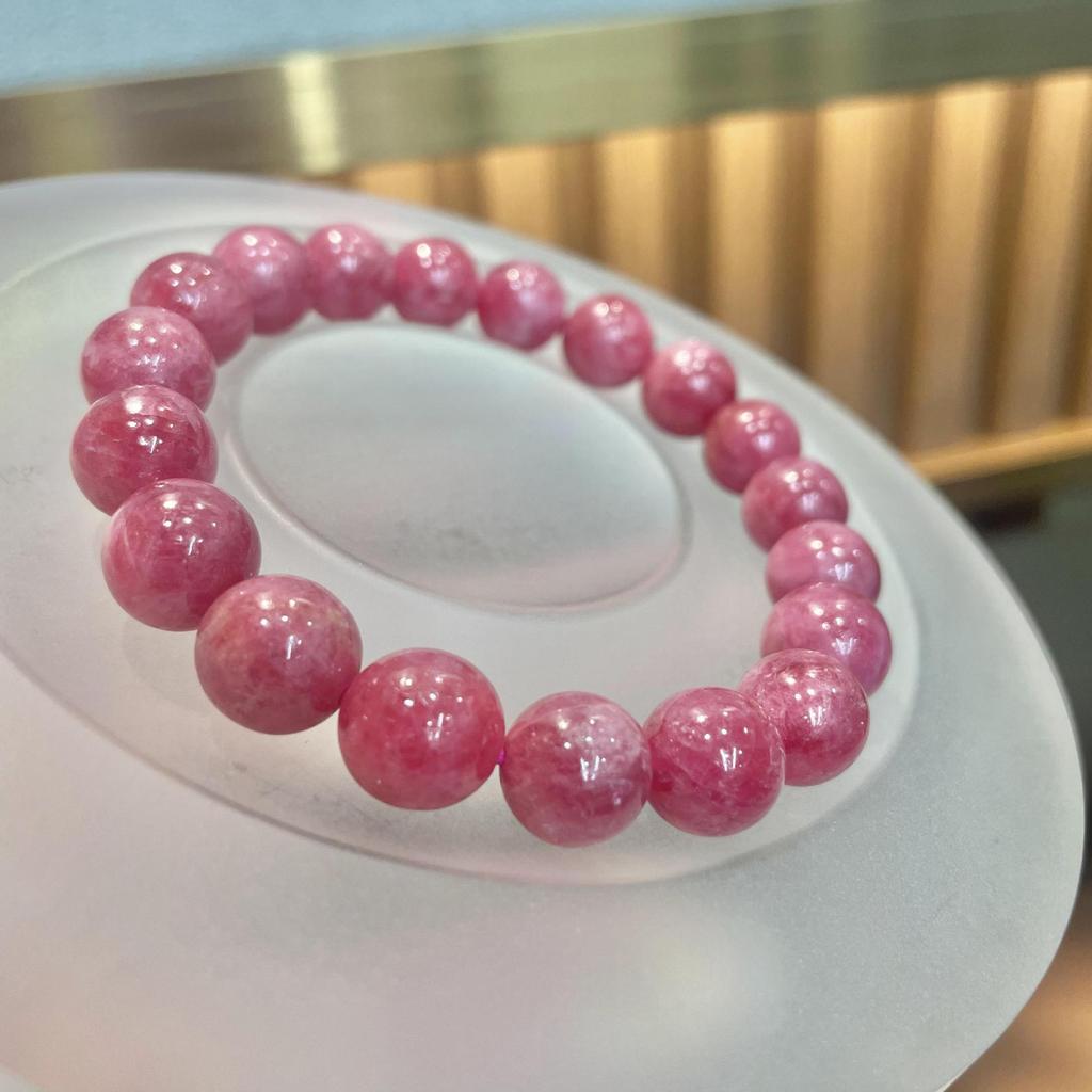 Collectible Jade Brazilian Rose Hui Bracelet Single Ring Beaded Rose Red Natural Crystal Bracelet Women'S Jewelry