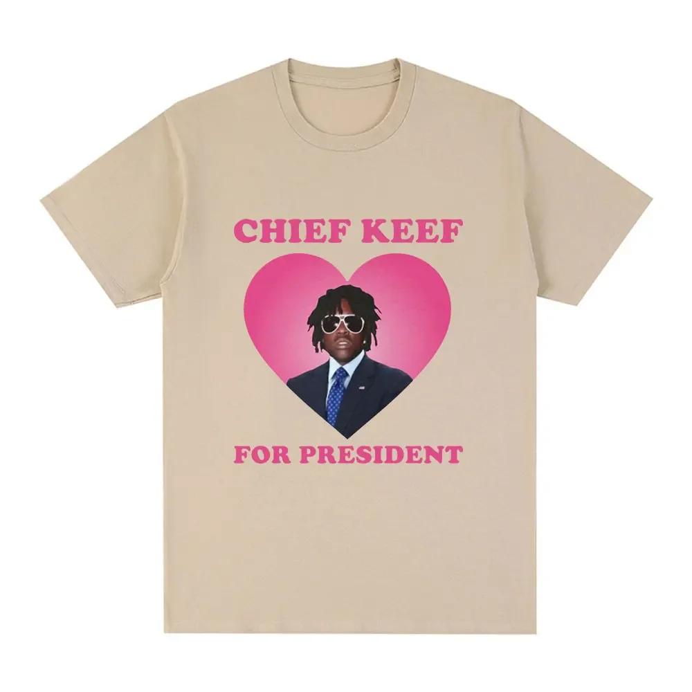 Rapper Chief Keef for President Fashion Casual Short Sleeved Tshirt Beautiful Retro Extra Large Womens Tshirt Street Clothing