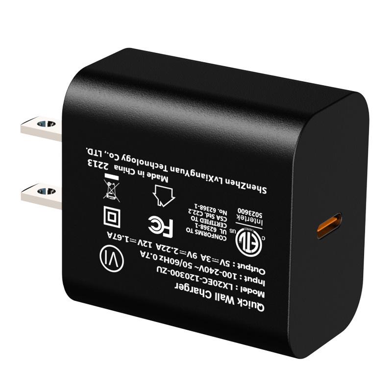 PD20W Fast Charging Multi-function Mobile Phone Charger, ETL-Certified with Single USB-C Port.