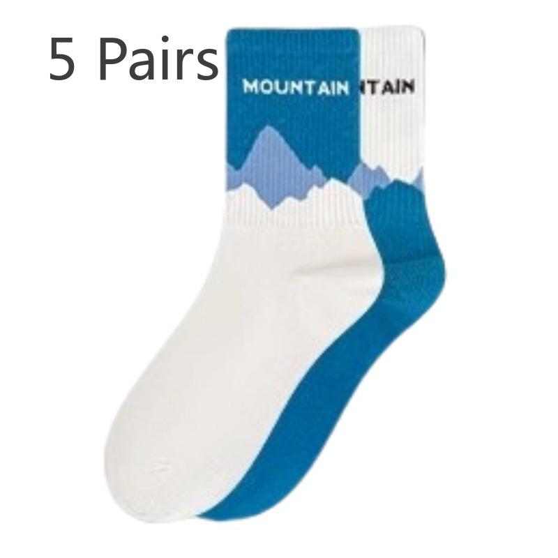 

5 пар женских носков-трубочек для весны и осени, новые, из чистого хлопка, спортивные, дезодорирующие, студенческие 5 Pairs