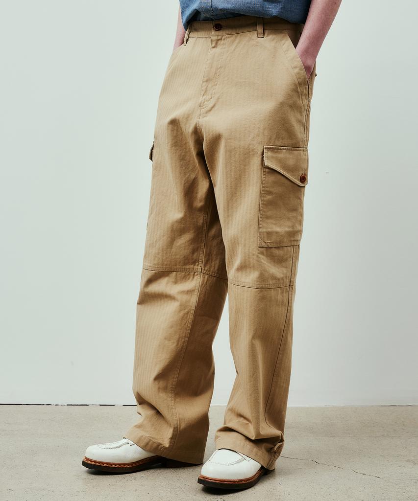 UNIFORM BRIDGE Hbt Button Cargo Pants Beige