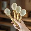 Good-Looking Spoon Ceramic Household Spoon Coarse Pottery Tableware Dessert Spoon Retro Handmade Spoon Small Spoon