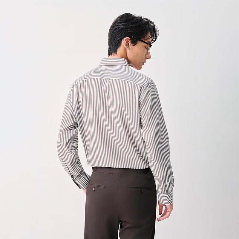 Baoxiniao Men's Striped Long-Sleeve Shirt