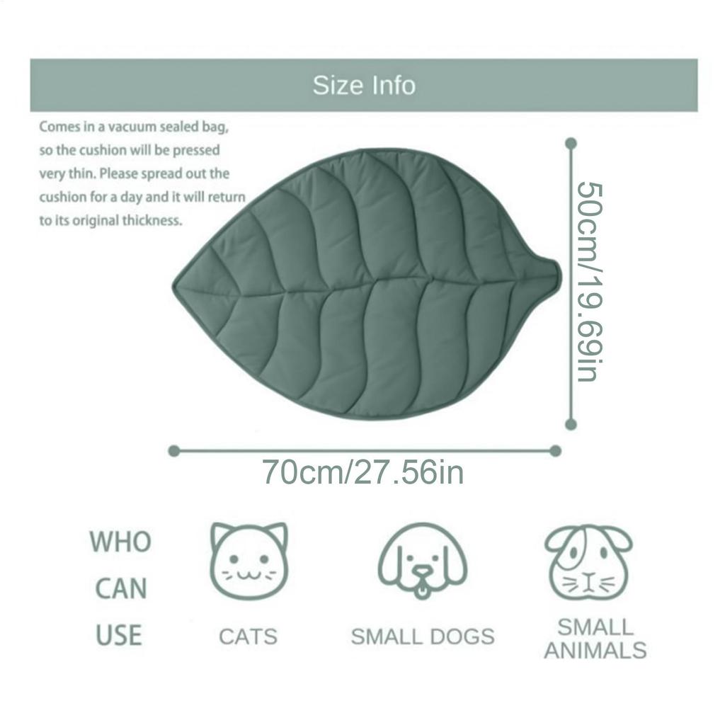 Cooling Cotton Cat Bed Mat LeafShaped Breathable Dog Sleep Blanket Double Sided Washable Pet Floor Rug Home Comfort Pad