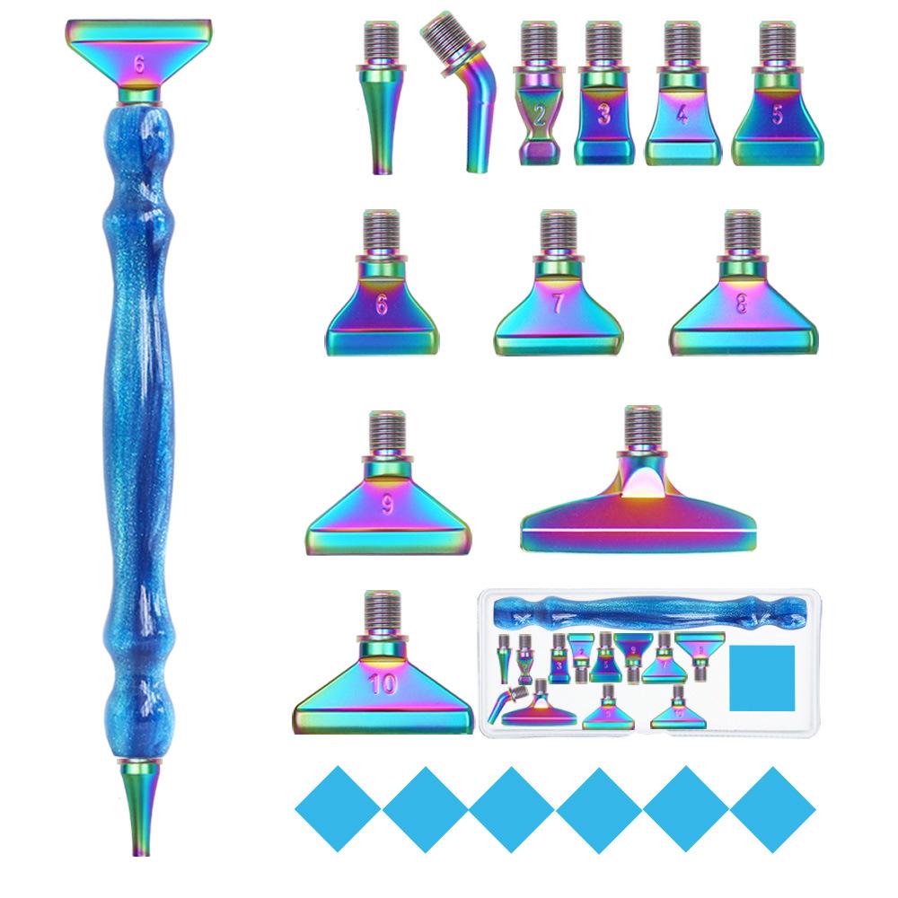 Diamant-Pinselset - Ein 19-teiliges Set lebendiger Farbverlaufswerkzeuge mit ergonomischen Griffen für präzises Diamantmalen