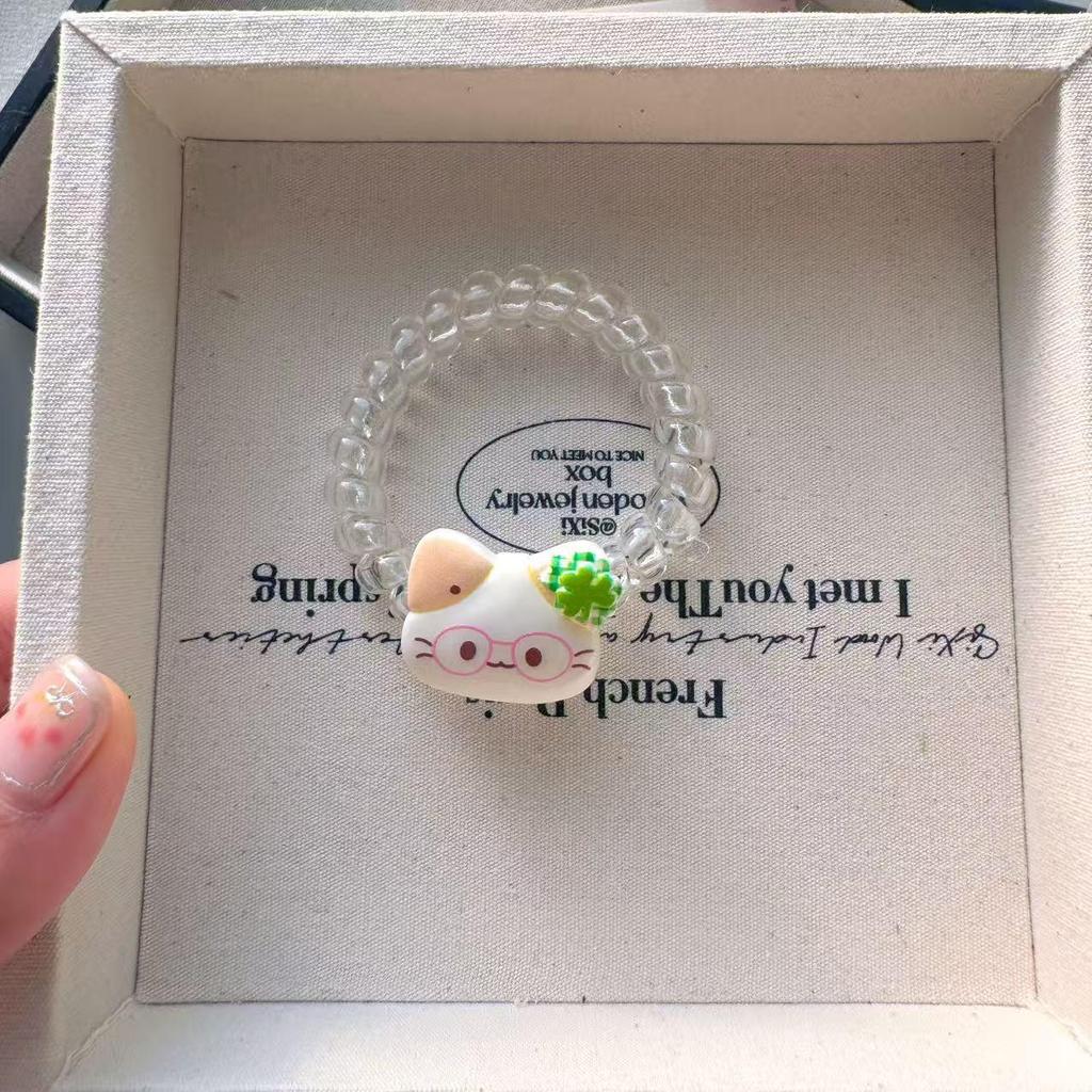 Four-Leaf Clover Cat Elastic Hair Tie Headband