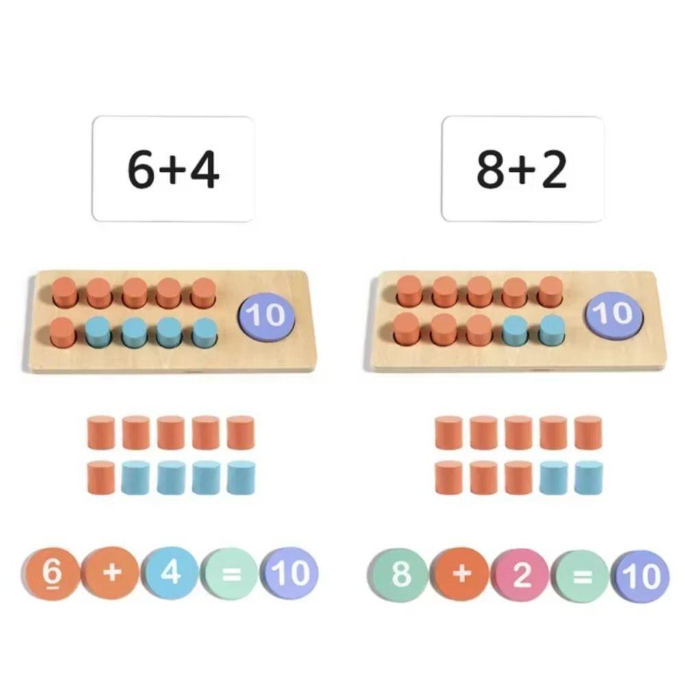 1 Set Ten Frame Kids Math Modular Toys Wooden Children Montessori Games  Children