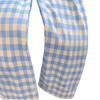 Women's Blue & White Checkered Wide-Leg Pants - Loose, Plus Size, Slimming, Floor-Length