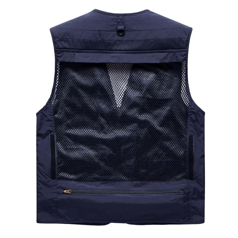 Summer Men Mesh Pockets Fishing Photography Breathable Vests Coats Men Outdoor Waistcoats Sleeveless Jackets