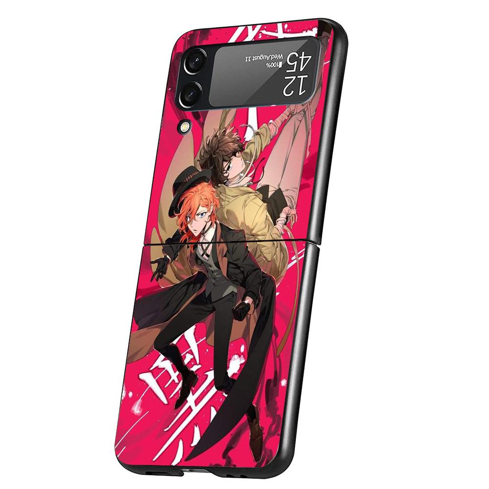 Bungo Stray Dogs Double Black Cover Phone Case For Samsung Galaxy Z Flip 7 6 5 4 3 5G Flip7 Flip6 Flip5 Flip4 Flip3 Black Fundas