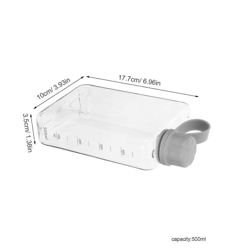 Reise-Wasserflasche Flache Kunststoffflasche für Auslaufsichere Fitnessstudio-Hydration 500 ml