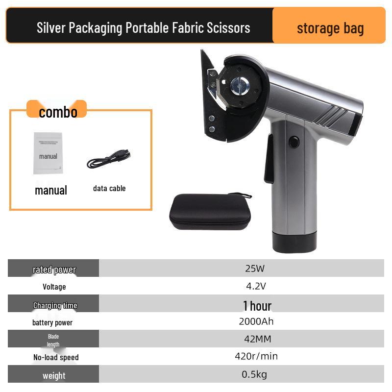 High-Efficiency Handheld Electric Scissors: Lithium Battery Fabric, Carpet, and Leather Cutter