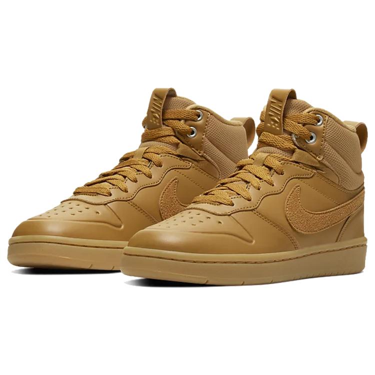 New Nike Court Borough Mid 2 Boot Wheat GS BQ5440-700