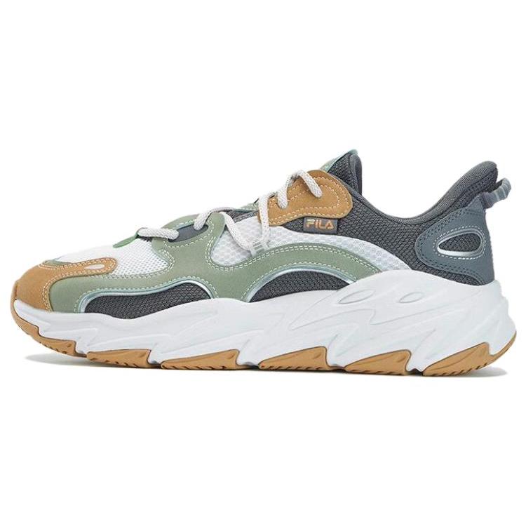 

FILA Breathable Textile, Synthetic Leather Low top Running Shoes Men s Brown Green F12M332109FNQ 40.5