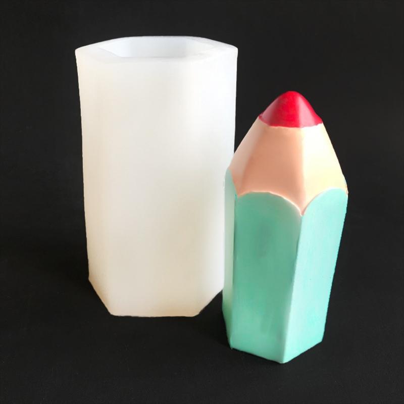 Pen Shaped Silicone Pillar Candle Molds for Epoxy Resin Making Candle Soap Chocolate Fondant Molds for Candy Cake Baking