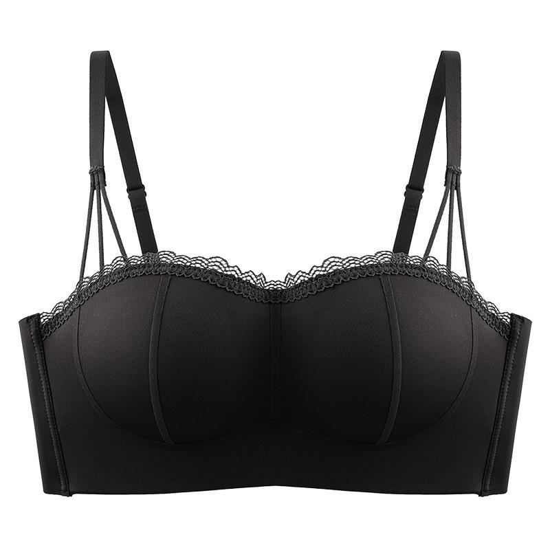 Sexy Bra Women's Strapless Underwear Gathering Bra Invisible and Seamless Bra Push Up Bra